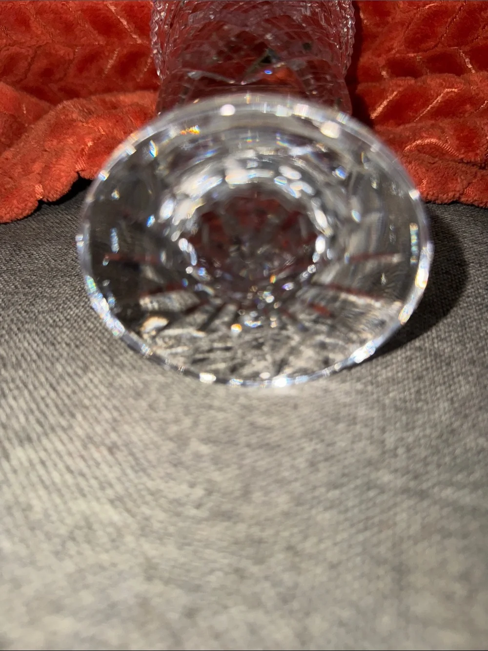 Exquisite Vintage Heavy Cut Crystal Pedestal Vase | Dazzling Diamond Pattern